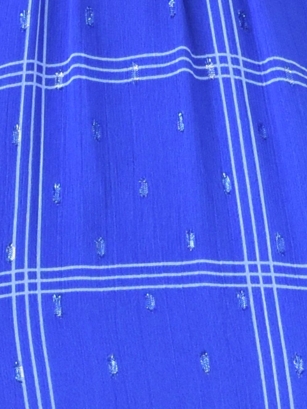 Calvin Klein Plaid Chiffon Mock Neck Smocked Detail Dress - 12 - Picture 11 of 13